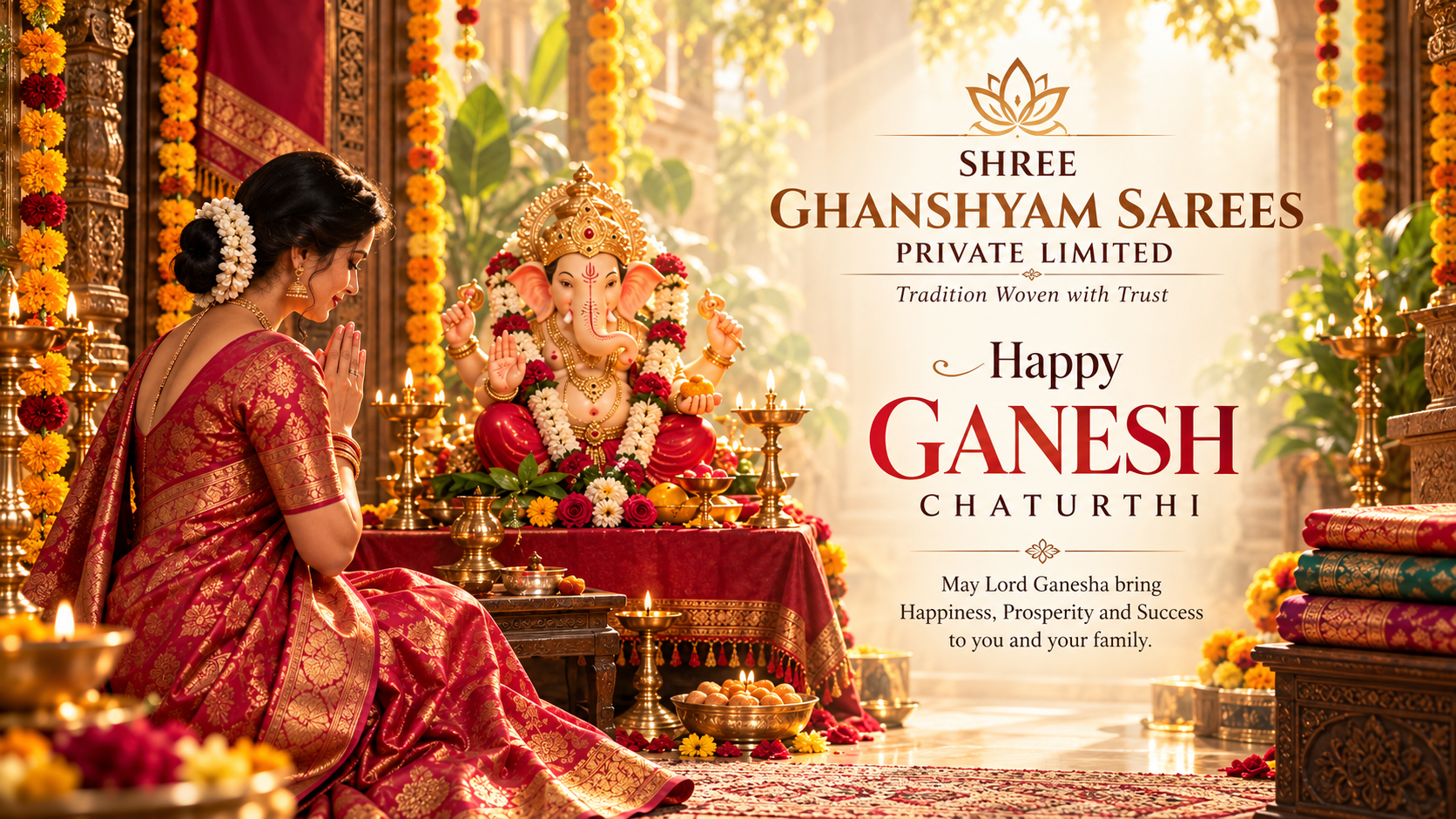 Happy Ganesh Chaturthi from Shree Ghanshyam Sarees Private Limited